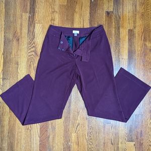 Loft Women's Burgundy/Maroon Dress Pants Size 10